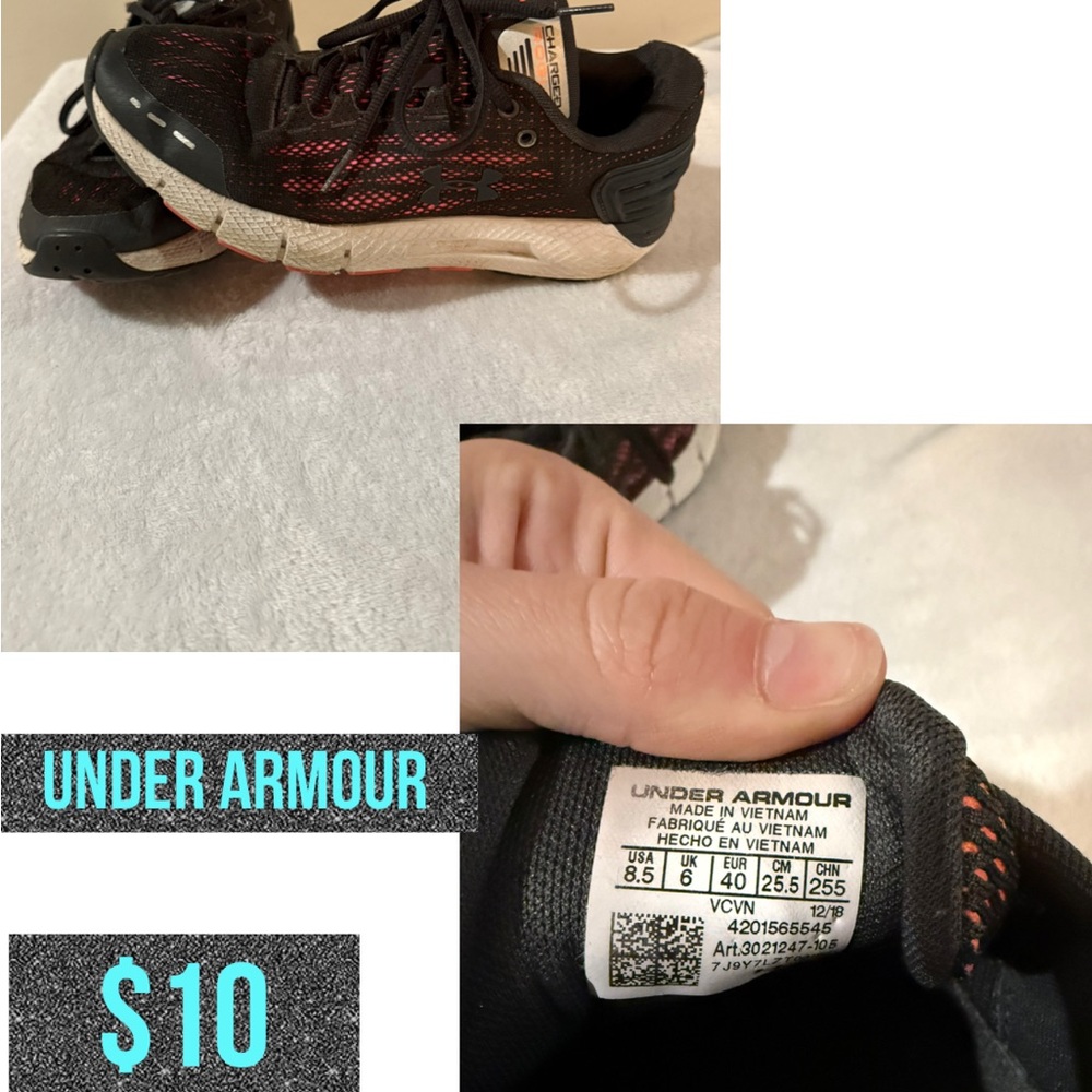 Under Armour Black and Pink Shoes.